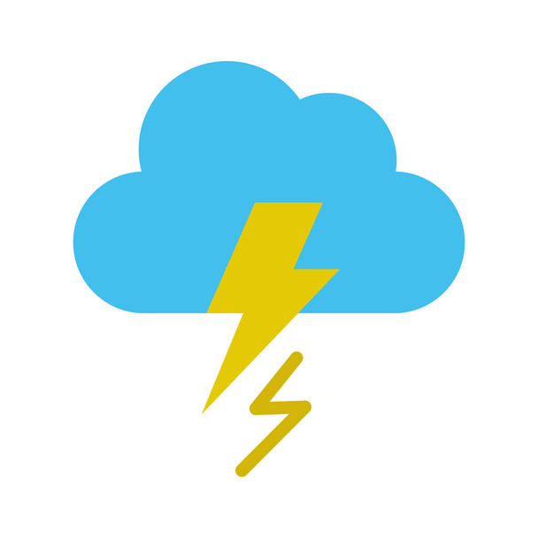 Cloud, thunder, storm, weather fully editable vector icon - Vector, Image
