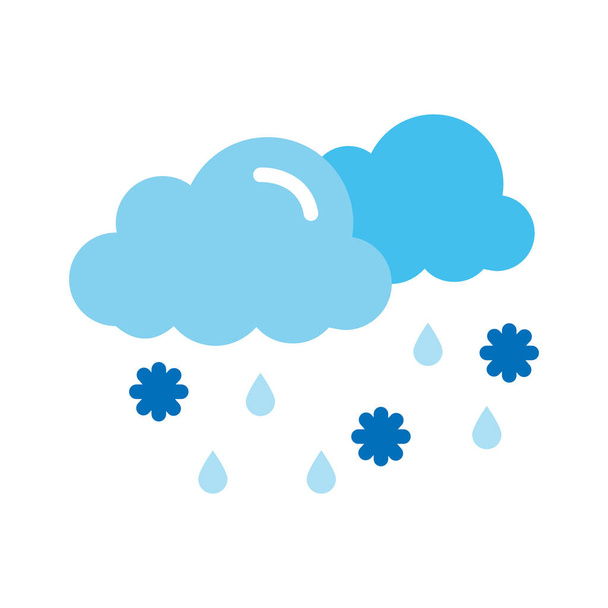 雲、天気、雨、雪の完全に編集可能なベクトルアイコン - ベクター画像