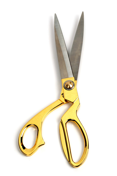 Golden handled scissors - Фото, зображення