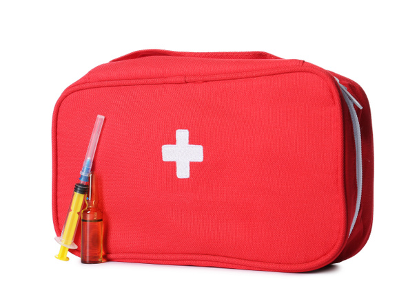 First aid kit on white background - Photo, Image