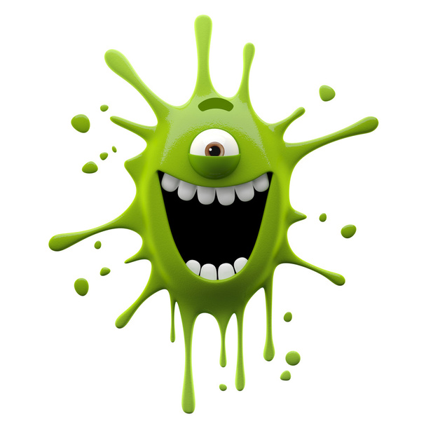 Happy green one-eyed monster - Photo, Image