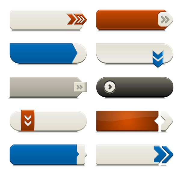 Elementos de botón web plana
 - Vector, Imagen