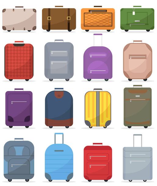 荷物用のスーツケースのセット - ベクター画像