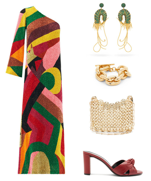Collage unique de vêtements, chaussures et accessoires de mode pour femmes - Photo, image