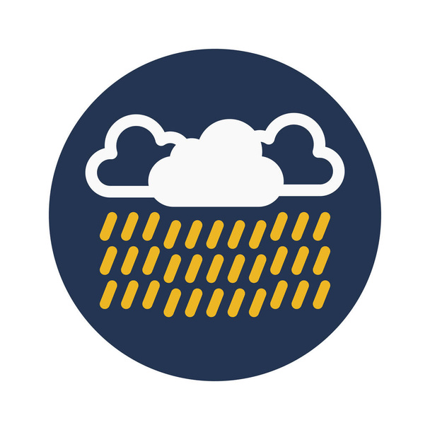 Дождь, облака, погода, дождь полностью редактируемый векторный значок - Вектор,изображение