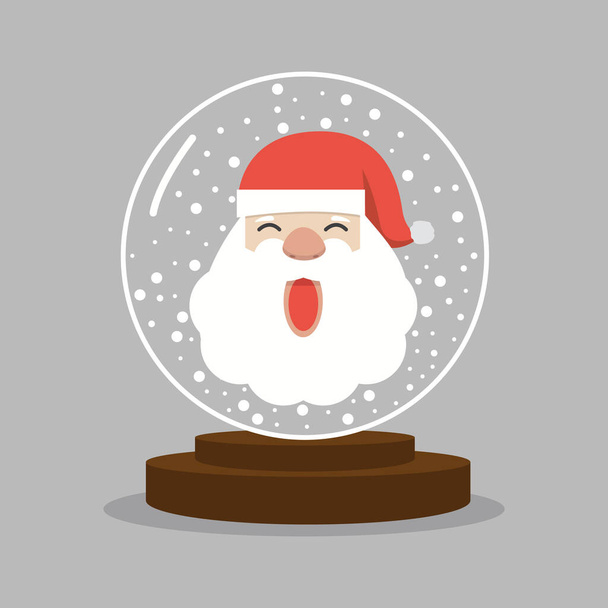 Santa Claus head in Snow Globe - Wektor, obraz
