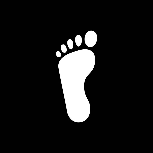 Lábnyom ikon vagy lábnyom sziluett - Vektor, kép