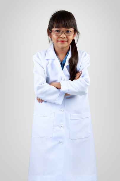 Cute little asian girl dressed like a doctor - Фото, зображення