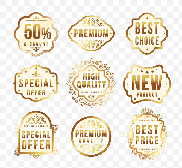High Quality Luxury Label . Vector Isolated Illustration - Vector, Image