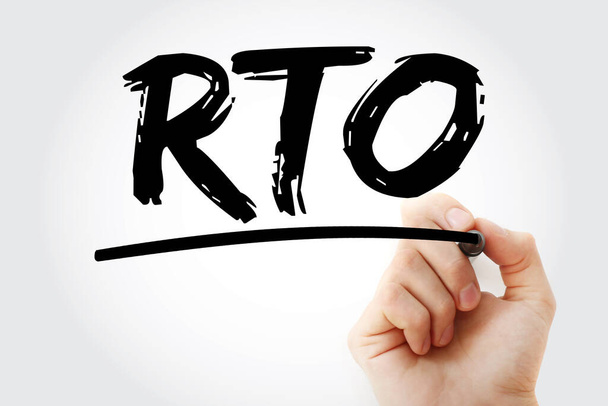 RTO - Χρόνος ανάκτησης Στόχος ακρωνύμιο, επιχειρηματικό υπόβαθρο έννοια - Φωτογραφία, εικόνα