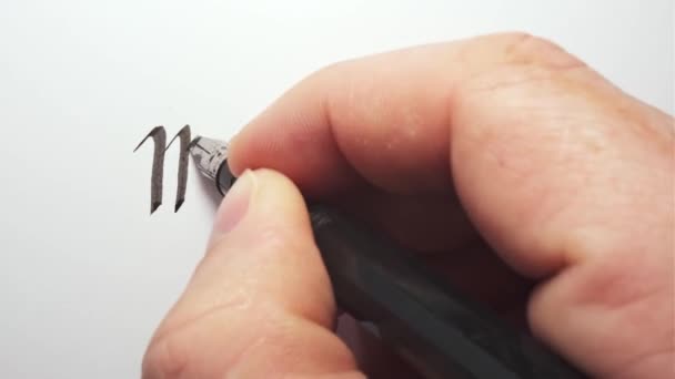 Mój blog. Pismo ręczne długopisem. Zbliżenie kaligrafii. - Materiał filmowy, wideo