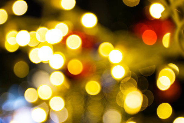 Blur - abstracto Bokeh círculo luces de cadena para fondo fondo de pantalla - Foto, imagen