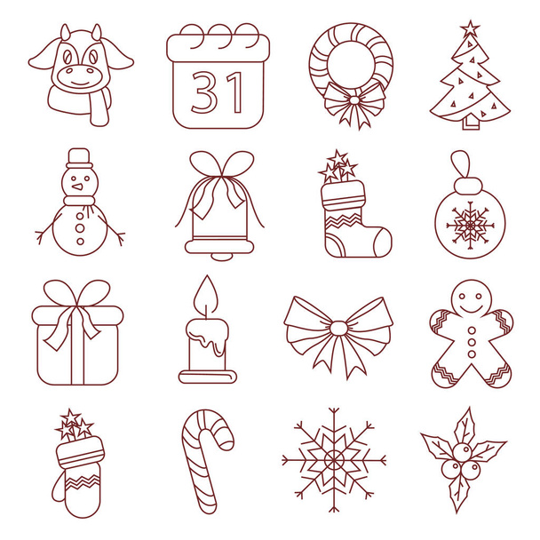 vector with christmas illustration on white background  - Vector, Image