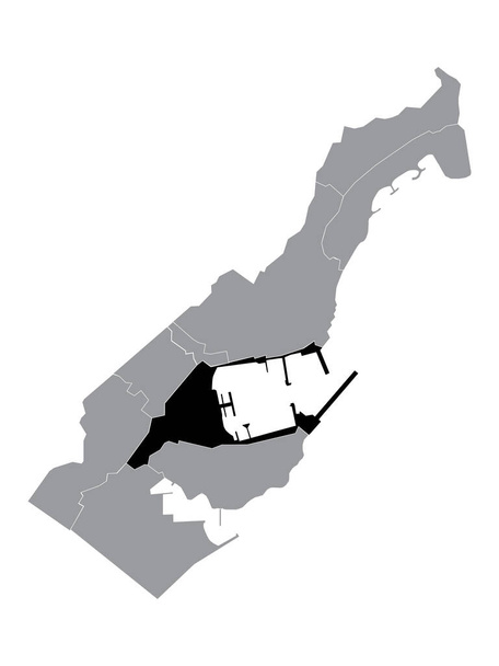 Black Mapa de ubicación de Monegasque Ward de La Condamine en Grey Mapa de Mónaco - Vector, imagen