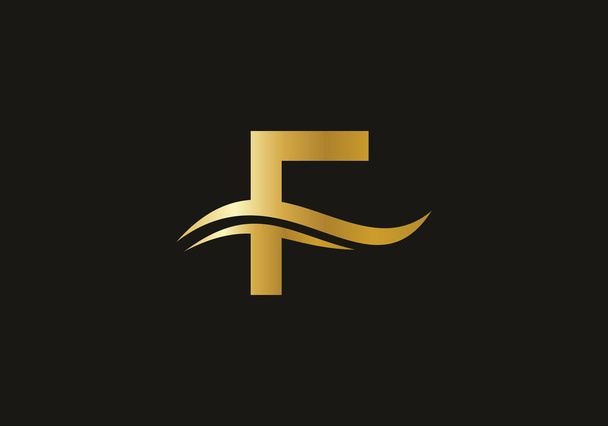 F logosu tasarımı. F Modern yaratıcı benzersiz zarif minimal. F başlangıç tabanlı harf simgesi logosu. - Vektör, Görsel