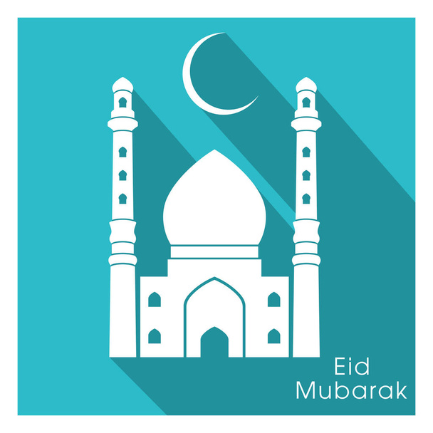 Kuva Eid Mubarak varten juhla juhlia muslimiyhteisön festivaali. - Vektori, kuva