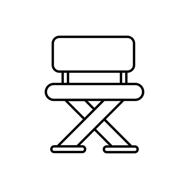 Значок плоского сиденья лагеря. Рыболовный стул изолирован на белом фоне. Векторная иконка иллюстрации может быть использована для мобильных, ui, веб - Вектор,изображение