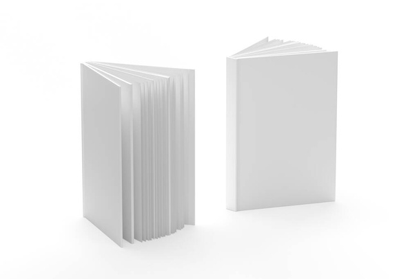 Open book mockup isolated on white background - 3d render - Photo, Image