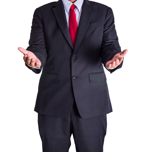 Businessman open two hand isolated  - Photo, Image