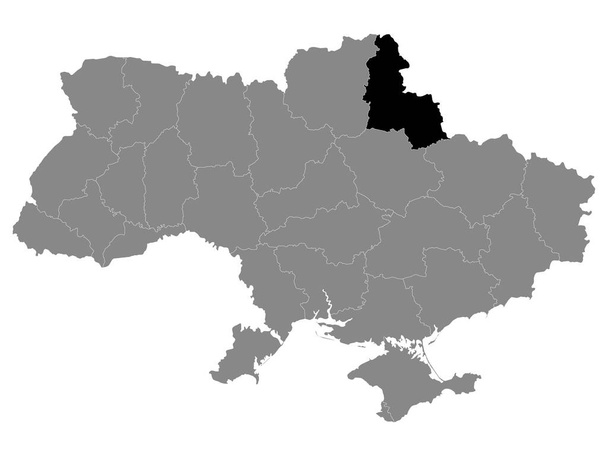 ウクライナ(ウクライナ)の灰色の地図 - ベクター画像