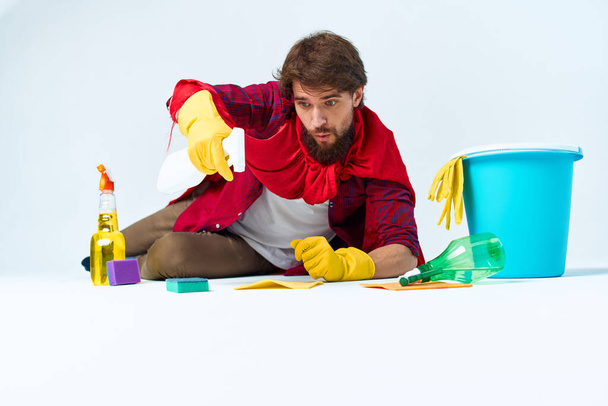 Temizlik malzemeleri zemin yıkama ev işi yaşam tarzı - Fotoğraf, Görsel
