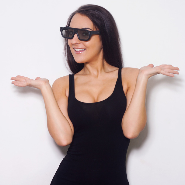 Pretty woman with 3D glasses - Foto, Bild