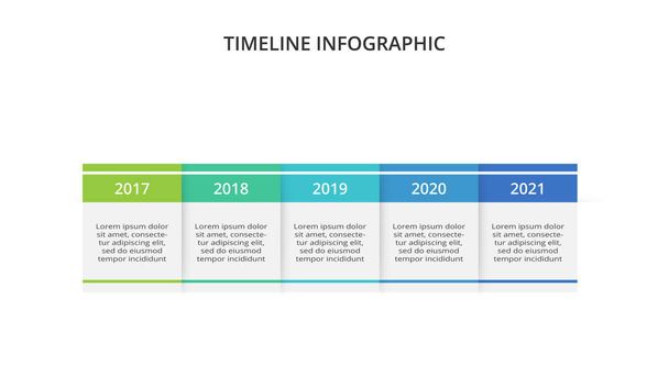 Хронология с 5 элементами, инфографика для веб, бизнеса, презентаций - Вектор,изображение