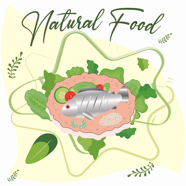 Αφίσα φυσικού φαγητού - Διάνυσμα, εικόνα
