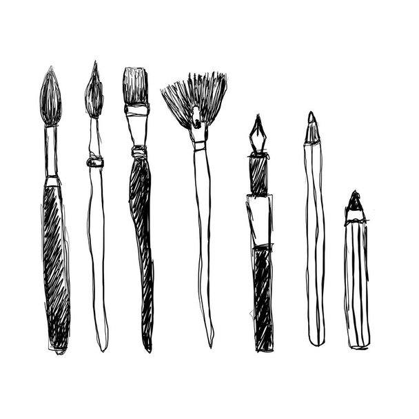 Vector hand drawn sketch. Digital illustration with brushes. - Vector, Imagen