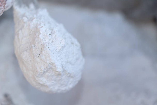 White calcium carbonate powder chemistry - Photo, Image