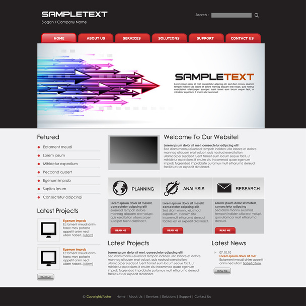 Vector Website Design Template - Wektor, obraz