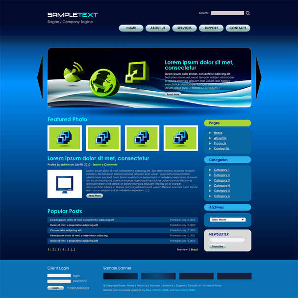 Vector Website Design-Vorlage - Vektor, Bild