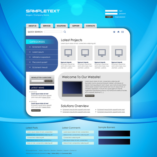 Vector Website Design Template - Vector, Imagen
