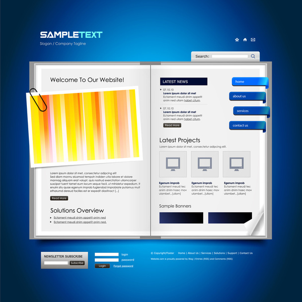 Vector Website Design Template - Vektor, obrázek