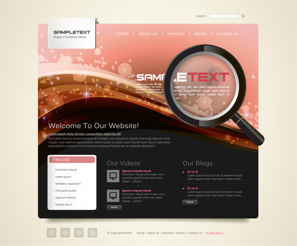 Creative Website Design Template - Wektor, obraz