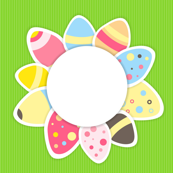 Easter eggs pattern on a green - Vector, Image