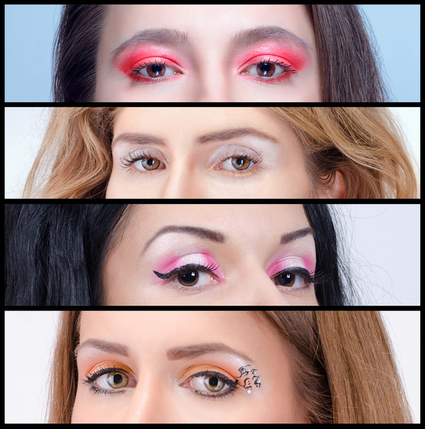 Various eye makeup close up - Photo, Image