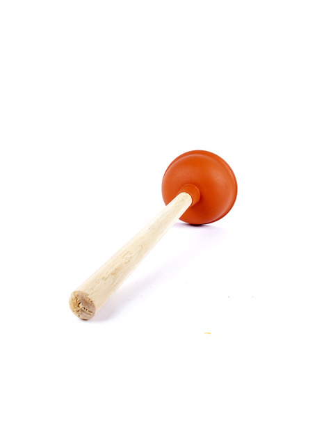 Red plunger over a white background - Photo, Image