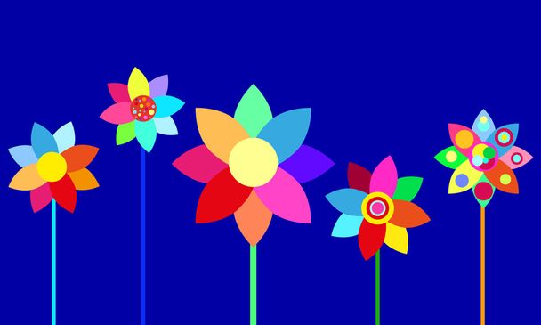 Vector colorful flowers - Vector, Image