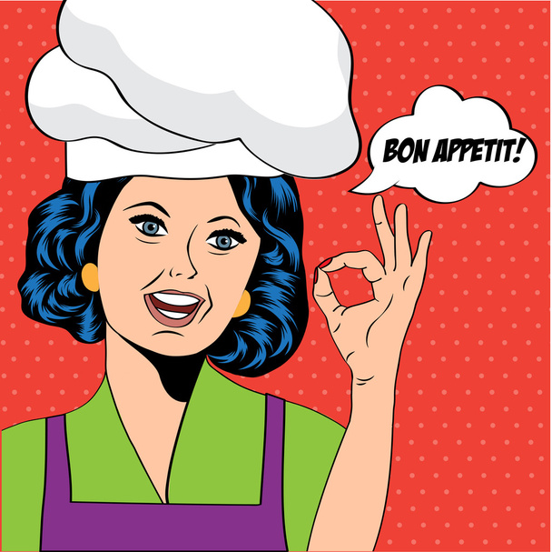 pop mulher arte cozinheiro
 - Vetor, Imagem
