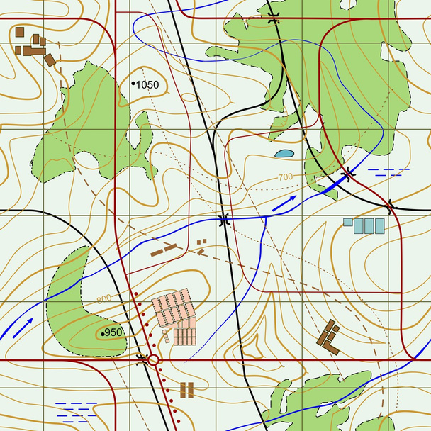 Saumaton Abstrakti topografinen kartta
. - Vektori, kuva