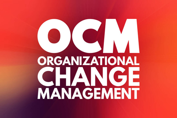 OCM - Akronim zarządzania zmianami organizacyjnymi, kontekst koncepcji biznesowej - Zdjęcie, obraz