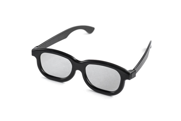 Czarne okulary 3d izolowane na białym tle. - Zdjęcie, obraz