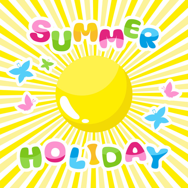 Summer background, summer holidays inscription - Vector, Imagen