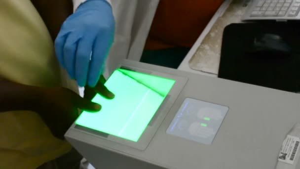 Fingerprints, taking fingerprints on scanner for identification - Footage, Video