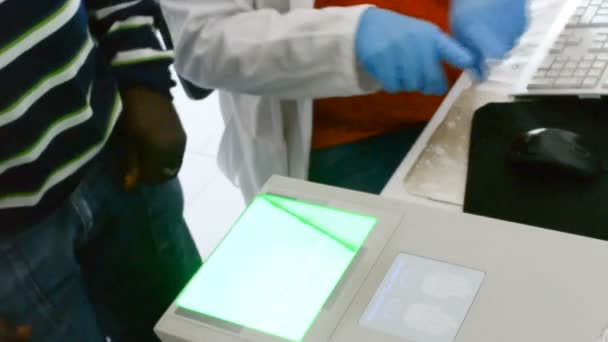 Fingerprints, taking fingerprints on scanner for identification - Footage, Video
