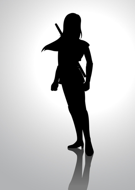 Warrior meisje - Vector, afbeelding