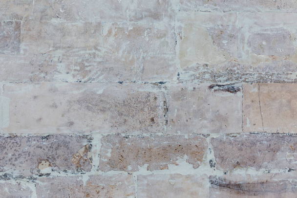 whitewash brick wall horizontal flat texture background - Photo, Image