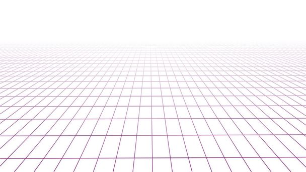 Abstract perspective grid. Wireframe landscape. Vector illustration. - Vector, Image