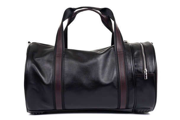 saco preto para homens feitos de couro genuíno de perto - Foto, Imagem